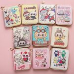 Labubu small wallet, girl's heart short, cute folding card bag, student's small ID wallet, coin purse, and small wallet
