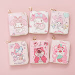 Short PU wallet for teenagers and students, fashionable and simple zipper style cartoon PU coin purse