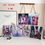 Popular new tote bag girl group canvas bag shoulder bag large capacity cartoon cloth bag canvas bag