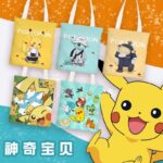 Pok é mon children's canvas bag, Bikaqiu single shoulder simple bag, primary, middle and high school tutoring bag, class handbag
