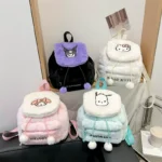 New Sanrio Plush Backpack Cartoon Kuromi Melody Cute Backpack Female Sweet Backpack Doll Bag