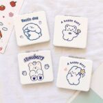 New Student Portable Makeup Mirror Rabbit Bear Cartoon Portable Double sided Folding Small Mirror