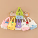 2026 Early Spring New Large Capacity Cute Color blocked Cartoon Plush Handbag Doll Gift Doll Bag Wholesale