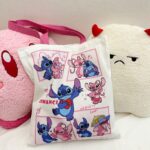 Canvas bag for women large capacity in stock, cute cartoon baby cross-border student commuting shoulder bag handbag