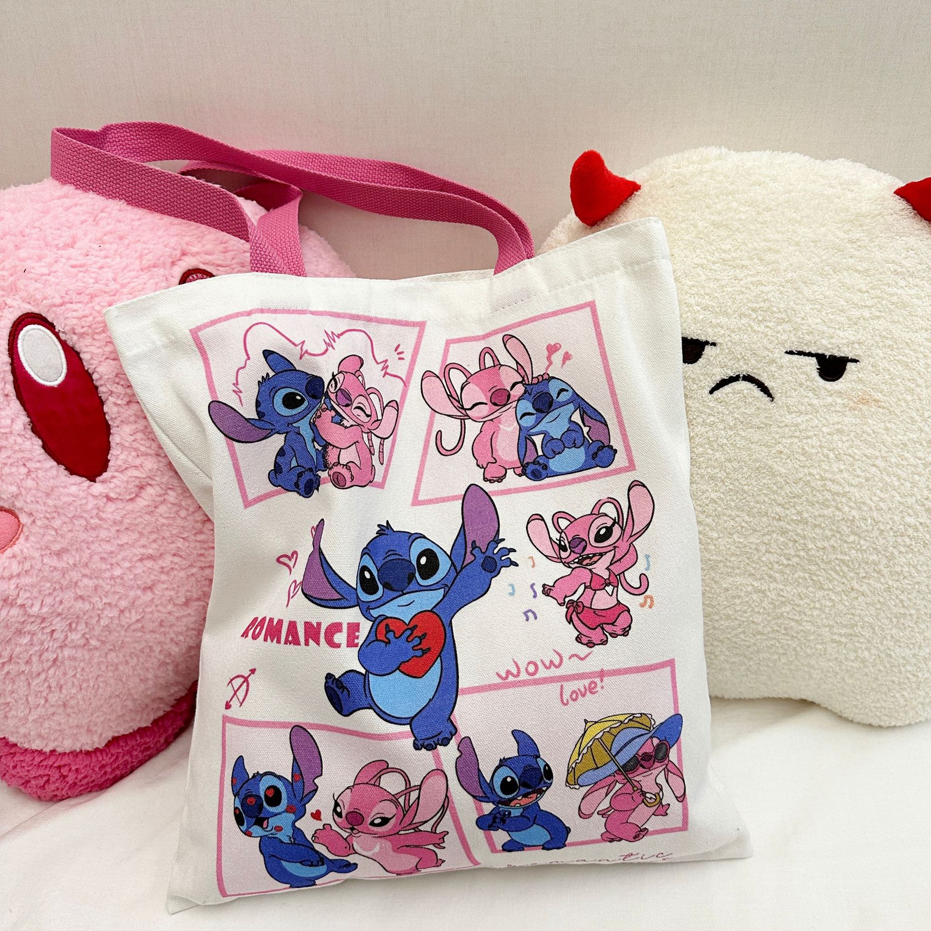 2 Canvas bag for women large capacity in stock, cute cartoon baby cross-border student commuting shoulder bag handbag - Image 1