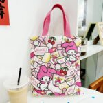 Japanese Sanrio canvas bag for female students, large capacity women's shoulder bag fashionable and versatile shopping bag