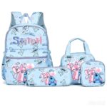 Cartoon 4-piece backpack Stitch School backpack children's cartoon backpack girls' student backpack