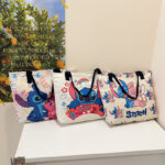 Stitch Bag Shoulder Bag Large Capacity Tote Bag Anime Cartoon Stitch Cute Women's Travel Bag