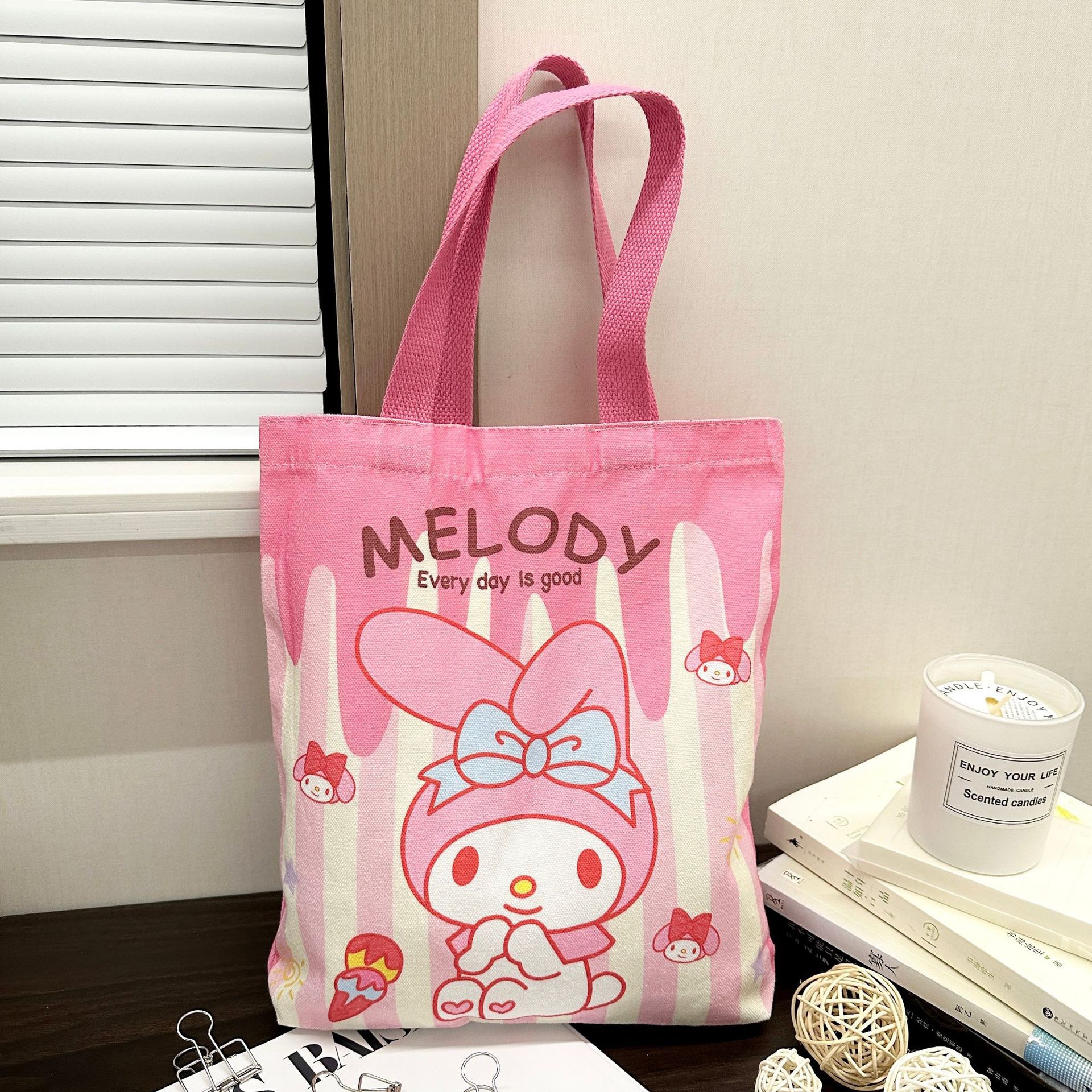 5 Water Cup Bag Cartoon Handbag Women's Student Large Capacity Lunch Box Bag Handbag Cute Tutorial Bag Tote Bag - Image 1