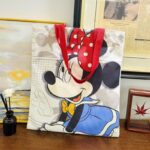 Cartoon Mickey canvas bag women's new trendy tote bag, college student class single shoulder tutoring bag