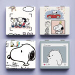 Snoopy Student Portable Makeup Mirror Mini Folding Mirror Handheld Small Mirror Advanced Sense Portable High Beauty Mirror