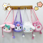 Wholesale plush bags, toys Kuromi crossbody bags strawberry bear plush toys Japanese Style plush handbags