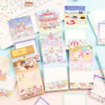 Sanrio Folding Memo Pads, Kawaii Hello Kitty My Melody Kuromi Cinnamoroll Decorative Notepad, Cute Cartoon Foldable Note Paper for Journaling & Stationery Gift