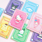 Sanrio Character Sticky Memo Book, Kawaii Hello Kitty Kuromi My Melody Cinnamoroll Pompompurin Pochacco Sticky Notes Set, Decorative Planner Notepad for Journaling & Stationery Gift