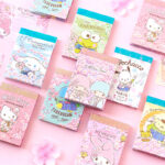Sanrio Sakura Kimono Memo Pads, Kawaii Hello Kitty Cinnamoroll My Melody Pochacco TuxedoSam Notebook, Cute Lined Notepads for Journaling & Gifts
