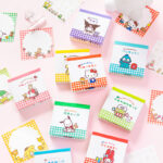 Sanrio Gingham Memo Pads, Kawaii Hello Kitty Kuromi Cinnamoroll My Melody Square Notepads, Dual Design Decorative Writing Notes for Journal Planner