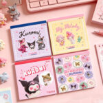 Kuromi & My Melody Square Memo Notepad | Non-Sticky Note Paper, 100 Sheets Cartoon Writing Notes for Journal & Stationery Gift