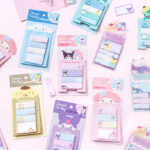 Sanrio Standing Sticky Index Tabs, Cute Character Sticky Notes Bookmarks | Cinnamoroll, Kuromi, My Melody, Pompompurin Kawaii Stationery