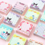 Sanrio Kuromi Square Memo Notepad 200 Sheets | Non-Sticky Decorative Note Paper, Kawaii Grid Stationery for Journaling