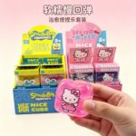 Cartoon Clear Glitter Maltose Cube Squishy Toy, Hello Kitty & SpongeBob Slow Rising Stress Relief Fidget Toy, Portable TPR Squeeze Sensory Toy with Gift Box