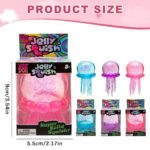 Jellyfish Squishy Fidget Toy, Transparent Glitter Jelly Squeeze Stress Toy, Kawaii Sea Animal Decompression Toy, Individual Gift Box Packed