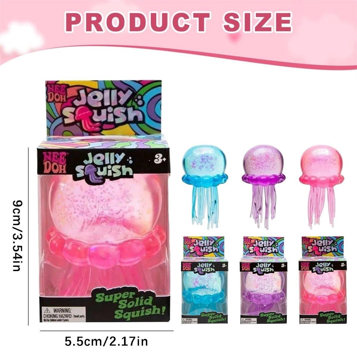 主图1 Jellyfish Squishy Fidget Toy, Transparent Glitter Jelly Squeeze Stress Toy, Kawaii Sea Animal Decompression Toy, Individual Gift Box Packed - Image 1