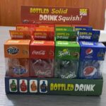 Simulation Soda Bottle Squishy Fidget Toy, Transparent Solid Drink Bottle Stress Squeeze Toy, Novelty Decompression Toy, Individual Box Packaging