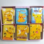 Cartoon Pokemon / Stitch Mini Spiral Notebook with Pen, Portable A7 Pocket Notepad, Kawaii Character Small Journal Notebook for Students