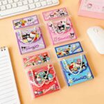 Cute Cartoon Mini Notebook with Pearl Chain, Kawaii Pocket Journal, Portable Flip Memo Notepad, Multiple Character Series