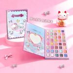 Cartoon Sanrio Theme Eyeshadow Palette, Multi-Color Matte Shimmer Makeup Palette, Cute Kawaii Cosmetic Eyeshadow with Mirror