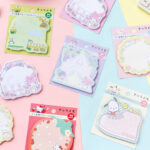 Sanrio Die-Cut Shaped Sticky Notes, Kawaii Hello Kitty Kuromi My Melody Cinnamoroll Pochacco Gudetama Decorative Memo Pads, Cute Scrapbook Planner Stationery