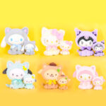 Sanrio Cat Costume Plush Dolls | Cinnamoroll, Hello Kitty, Kuromi, Pochacco, My Melody, Pompompurin Cute Stuffed Toy, 2 Sizes 20cm / 10cm