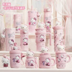 Sanrio Children's Warm Cup Hello Kitty Straw Water Cup Primary School Students' Drinking Water Bottle Style for Girls