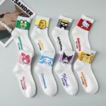 Sanrio Korea Cute Sports Women's Socks Autumn and Winter New Cartoon Animal Women's Middle Socks Manufacturer Wholesale