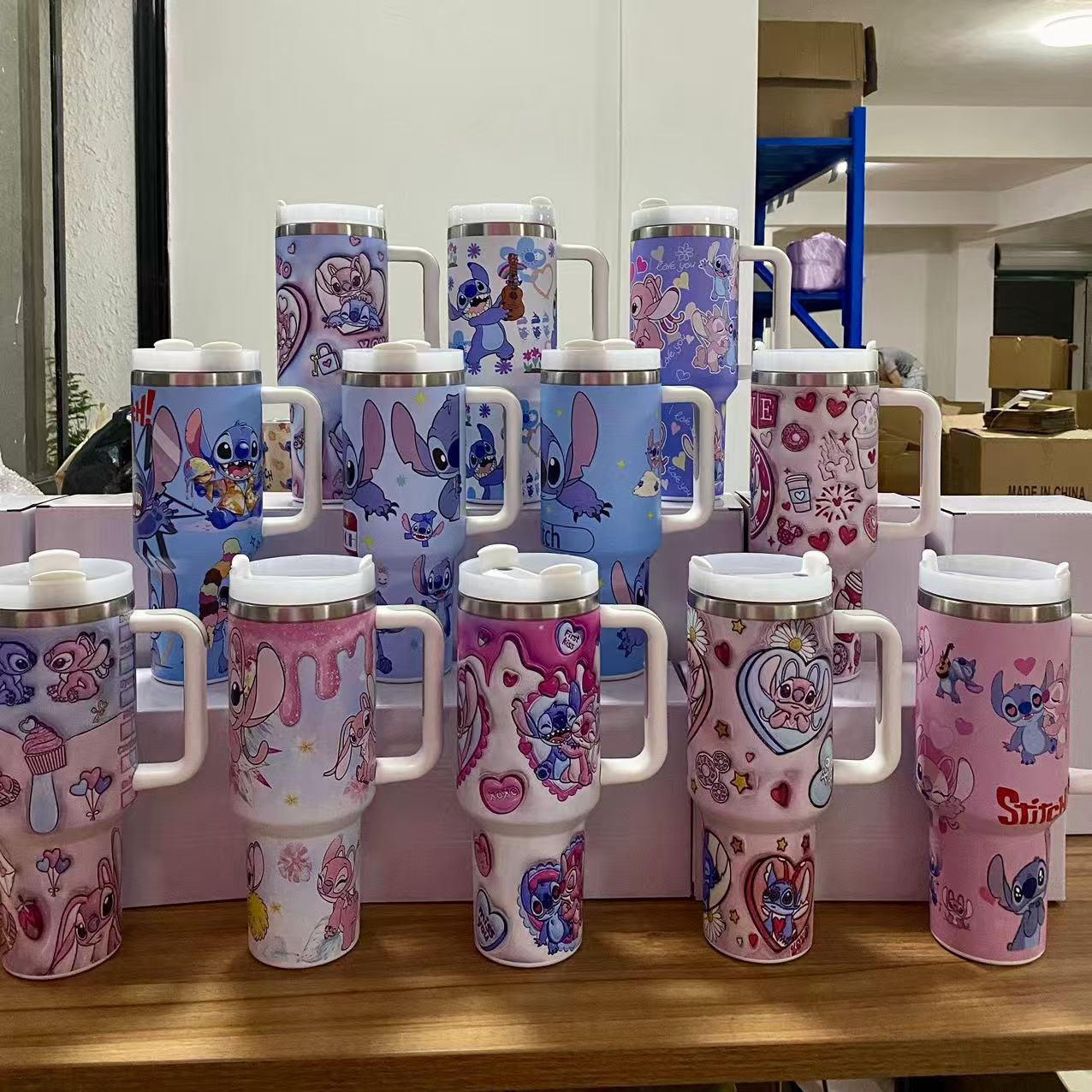 0 Cartoon 40oz Stitch Series Insulated Cup Ice King Cup with Handle Insulation and Cooling High Beauty Wholesale - Image 1