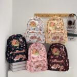 Backpack for junior high school girls, new cartoon printed Stitch, large capacity trendy high school girls backpack for the start of school season