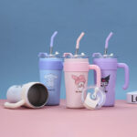 High appearance cartoon ice cream cup for girls, large capacity 316 stainless steel insulated cup, car portable car cup wholesale