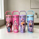 New Monster Hunt Handheld Car Cup Outdoor 30OZ Large Capacity Ice King Cup 304 Stainless Steel Insulated Water Cup