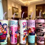 Cross border witch hunting group stainless steel insulated cup, wear-resistant large capacity cartoon girl ice cream cup with handle straw cup