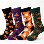 Original New Halloween Socks Pumpkin Socks Skeleton Cartoon Trendy Socks European and American Style Unisex Medium-Calf Cotton Socks