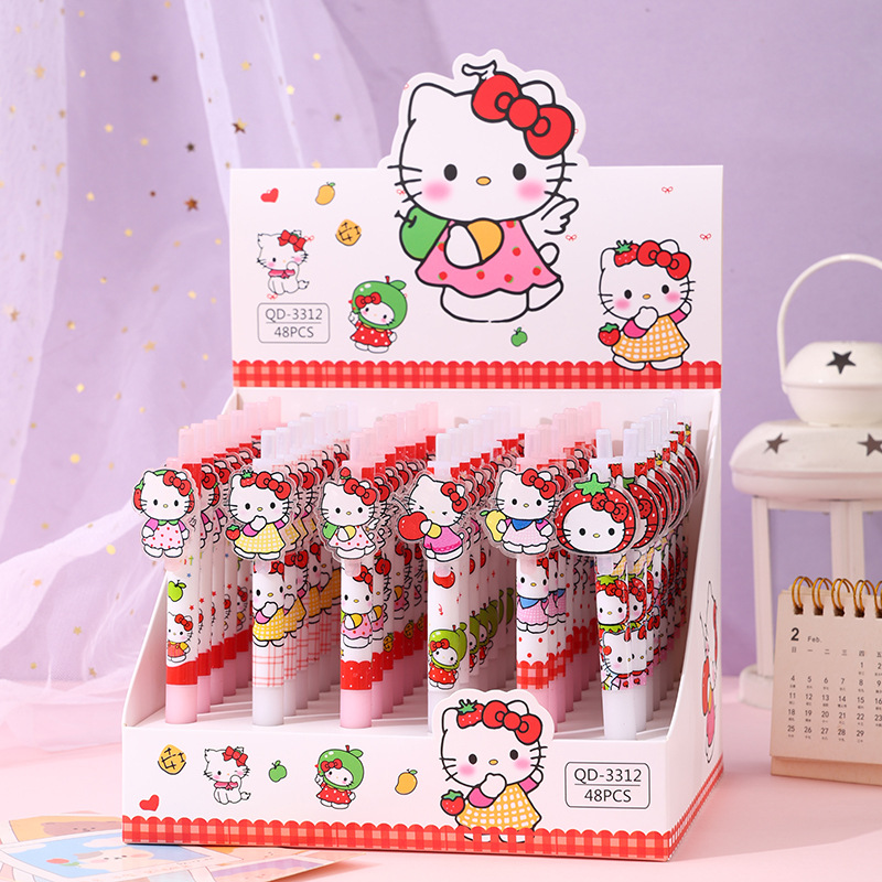 1 Cute Family Acrylic Patch Press Pen Little Elf Yugui Neutral Pen High Beauty Stationery for Girls - Image 1