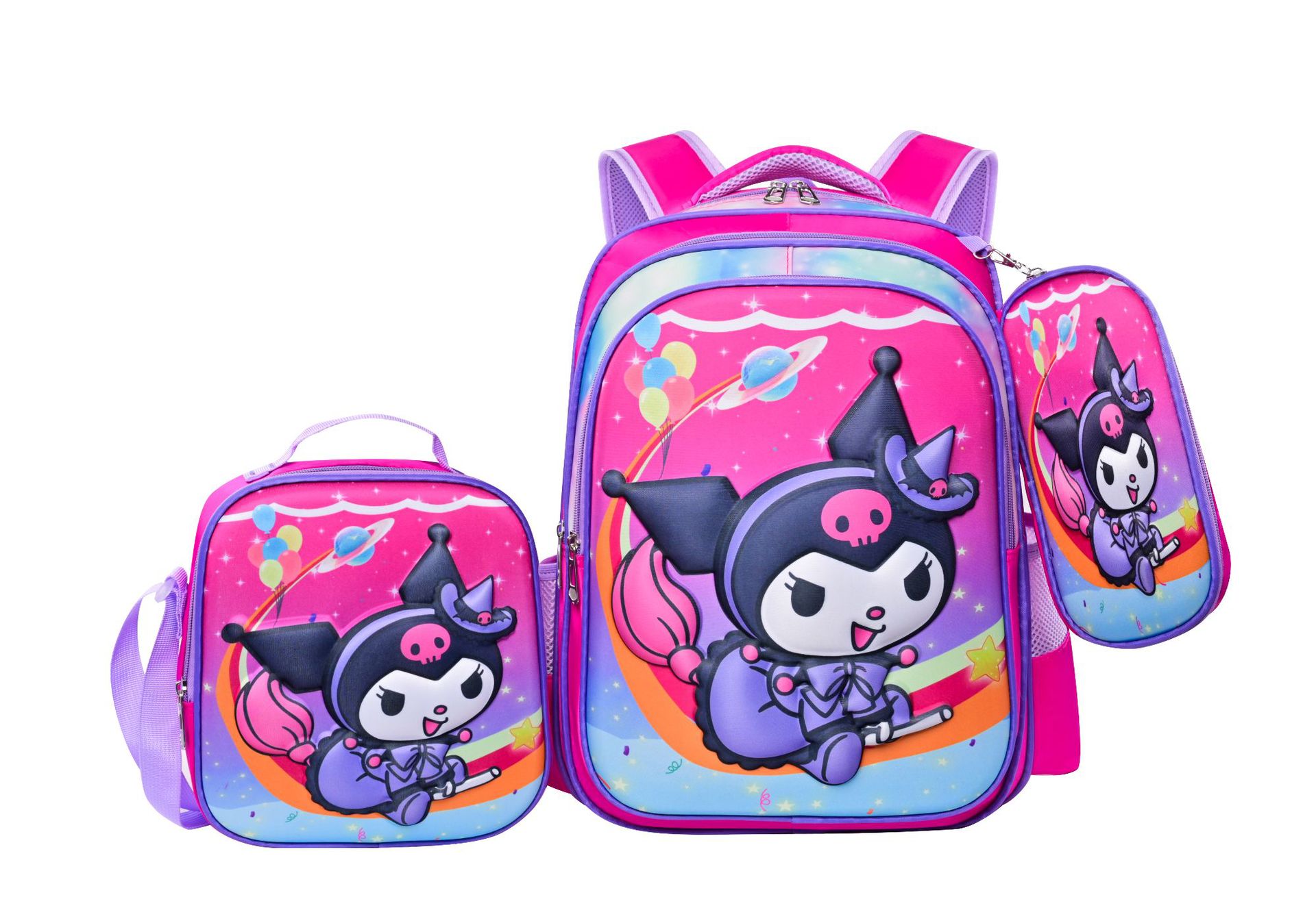 15 Three piece Sanrio Schoolbag Sets foreign trade wholesale 3D elementary school backpack children's cartoon backpack pencil case meal - Image 1