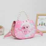 Children's princess bag, labubu bag, versatile and trendy crossbody bag for little girls, hand-held shoulder bag