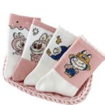 New Women's Middle School Socks Spring and Autumn Cute Labu Super Cute Princess Student Campus Style Middle Tube Cartoon Girl Cotton Socks