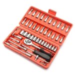 Wholesale 1/4 Ratchet Wrench Set Home Hardware Repair Kit 46 Pieces Automotive Tool Screwdriver and Drill Bit Ratchet Set
