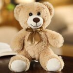 Factory 34CM Cute Colorful Bow Tie Bear Doll Plush Toy Hug Bear Doll Children Birthday Gift Doll Bear Home Living Room Bedroom