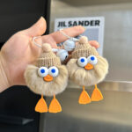 Plush Pendant Rex Rabbit Hair Ball Keychain Portable Cartoon Keyring Kawaii Funny Fun Decorative