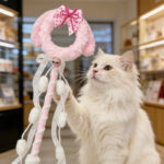 Cat Toys Tassel Cats Stick Teaser Wool Ball Tassel Interactive Cat Toy Cartoon Sticks Cats Toy with Bell Cute Handle Kitten Toys