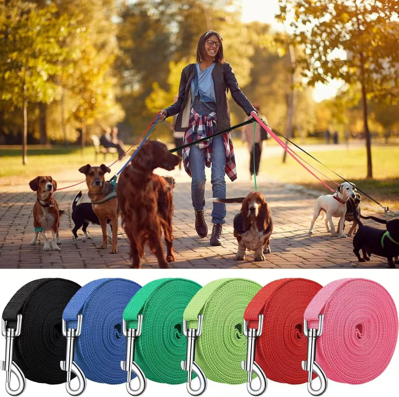O1CN01OHW9cB2EgY8TGO3Jv_!!2214742098774-0-cib Wholesale Pet Leash Nylon Dog Training Leashes Walking Long Lanyard Traction Rope for Small Large Dogs Lead Item - Image 1