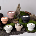 Modern Textured Gypsum Empty Candle Jar Home Décor DIY Scented Candle Container Vessel